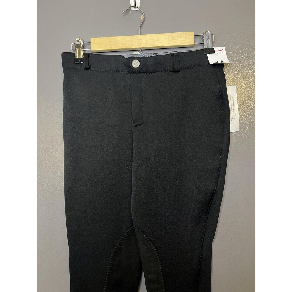 TuffRider Pants Kids 14 Black Winter Fleece Riding Breeches Unicorn Stirrup